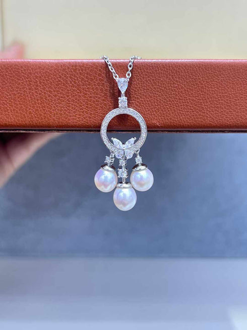 Dreamcatcher Three Pearls Pendant Necklace - House Of Pearls